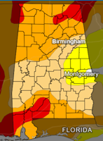 Alabama counties designated primary natural disaster areas during drought