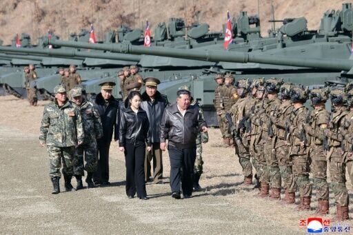 Kim Jong Un and Kim Ju Ae visit the Pyongyang Training Base No. 60