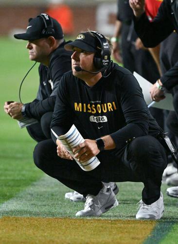 Missouri's head coach, Eli Drinkwitz, watches the game (copy)