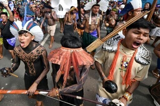 Indigenous people march on the Brazilian capital in April, 2026