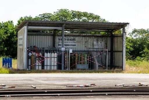 Signs in both French and Russian at the launch site in Kourou, French Guiana