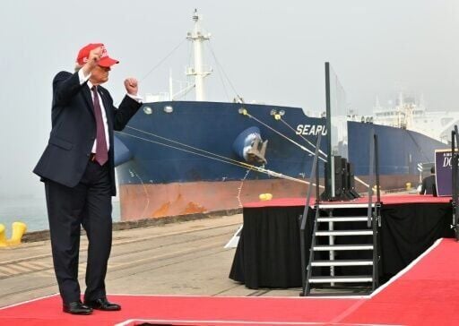 Trump spoke about Iran while visiting the Port of Corpus Christi in Texas