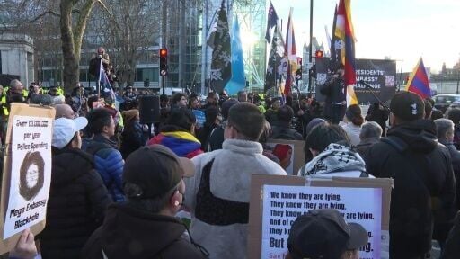 UK's opposition Badenoch attends demonstration against China's Mega Embassy