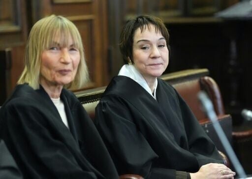Lawyers Christiane Yueksel (right) and Christiane Berger are representing the defendant in the so-called 'White Tiger' trial in Hamburg