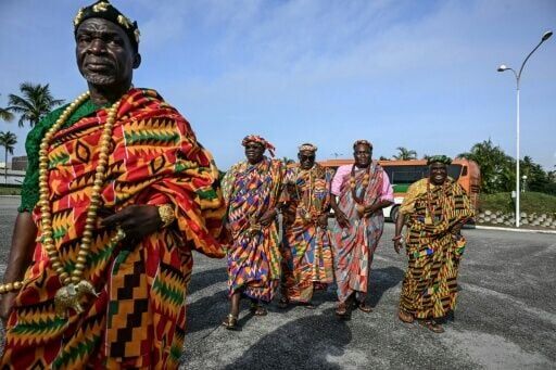 The Ebrie community welcomed back the wooden drum which was taken by French colonial authorities in 1916 and shipped to France