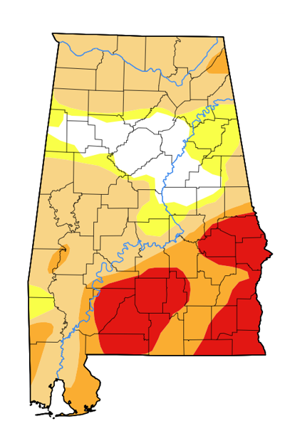 Alabama Drought Monitor Map