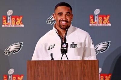It's all business for Eagles quarterback Hurts at Super Bowl