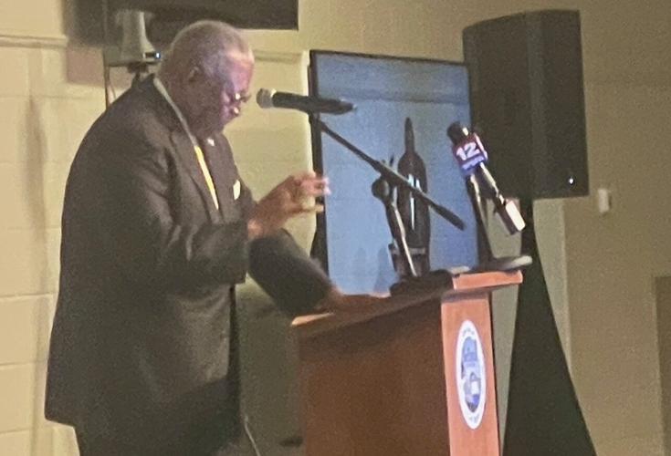 James Perkins gives a state of the city address
