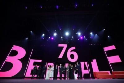Jury President Wim Wenders poses with other jury members during the opening ceremony of the 76th Berlinale