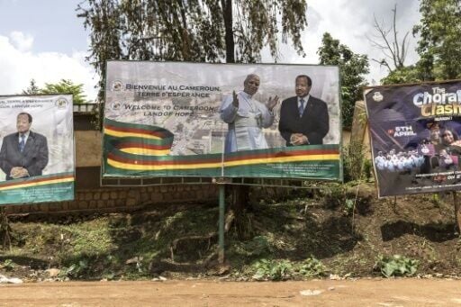 Posters showing Pope Leo XIV and Cameroon's President Paul Biya have appeared in the runup to the papal visit this week