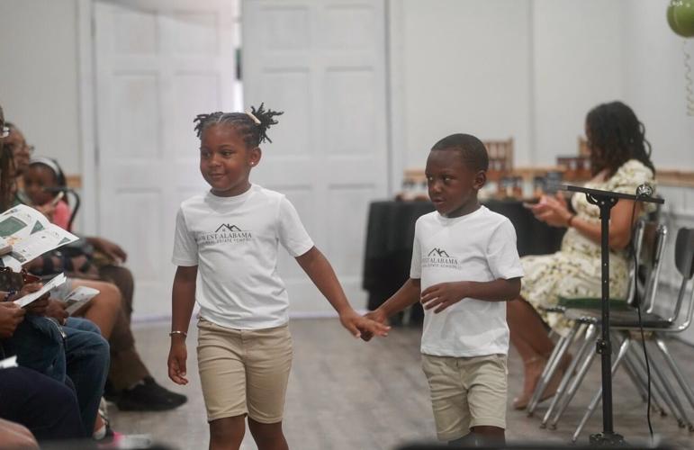 Real estate school holding hands