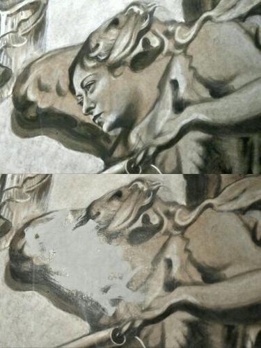 The artist wiped out the face after controversy erupted over its likeliness to Prime Minister Giorgia Meloni