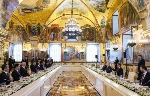 Putin hails troops in Ukraine as allies attend WWII parade