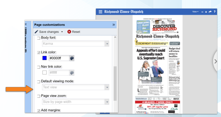 defaults for e-Editions