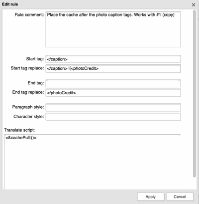 cachePull statement to place a pushed photo credit