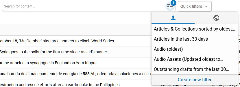 Quick Filters Now Available in Search Results