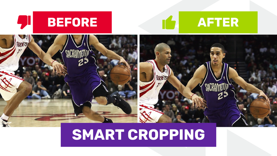Before and after with Smart Cropping for BLOX CMS