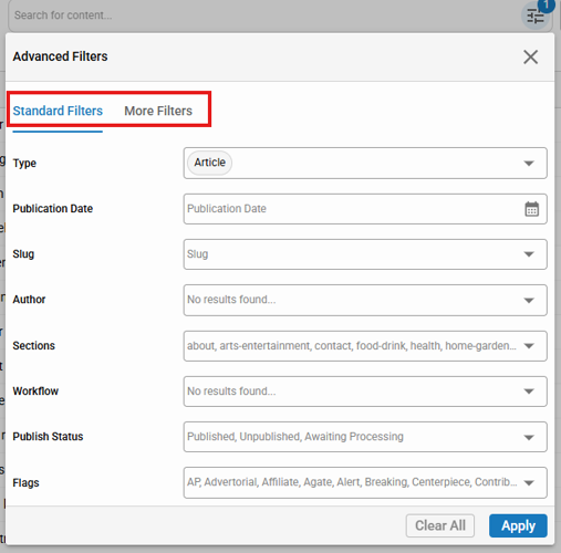 Advanced Filters Component Redesigned