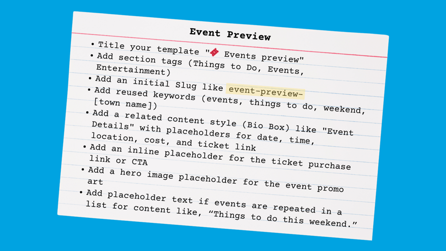 Story Template: Event Preview