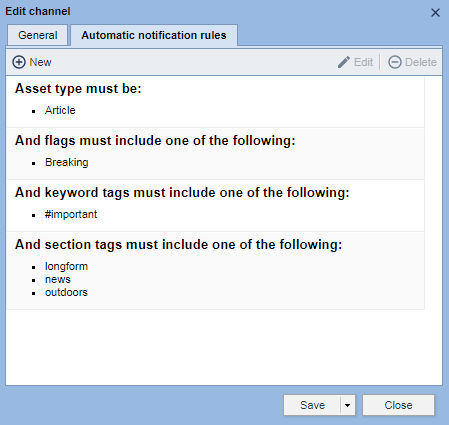 BLOX Notifier automatic rule sets