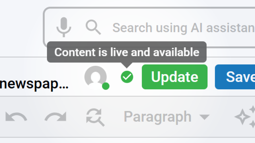 Asset pages now show status