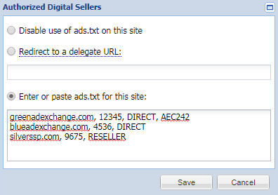 Authorized Digital Sellers panel