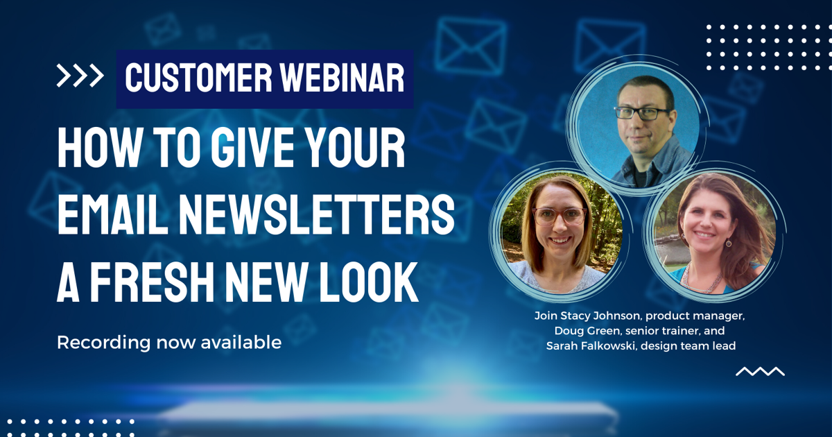 Webinar Newsletter Example Webinar | How to give your email newsletters a fresh new look for 2023 ...
