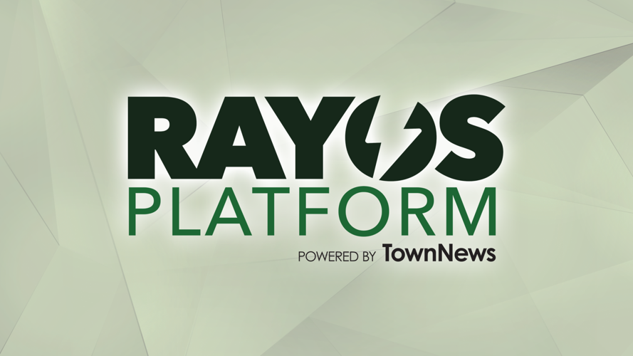Rayos Platform logo on tech background