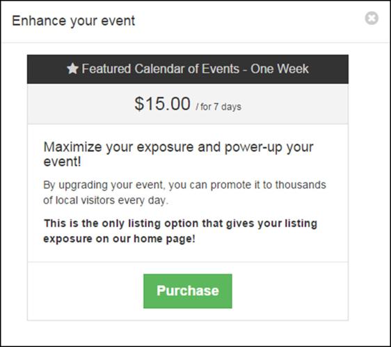 BLOX Upsell Manager Calendar prompt