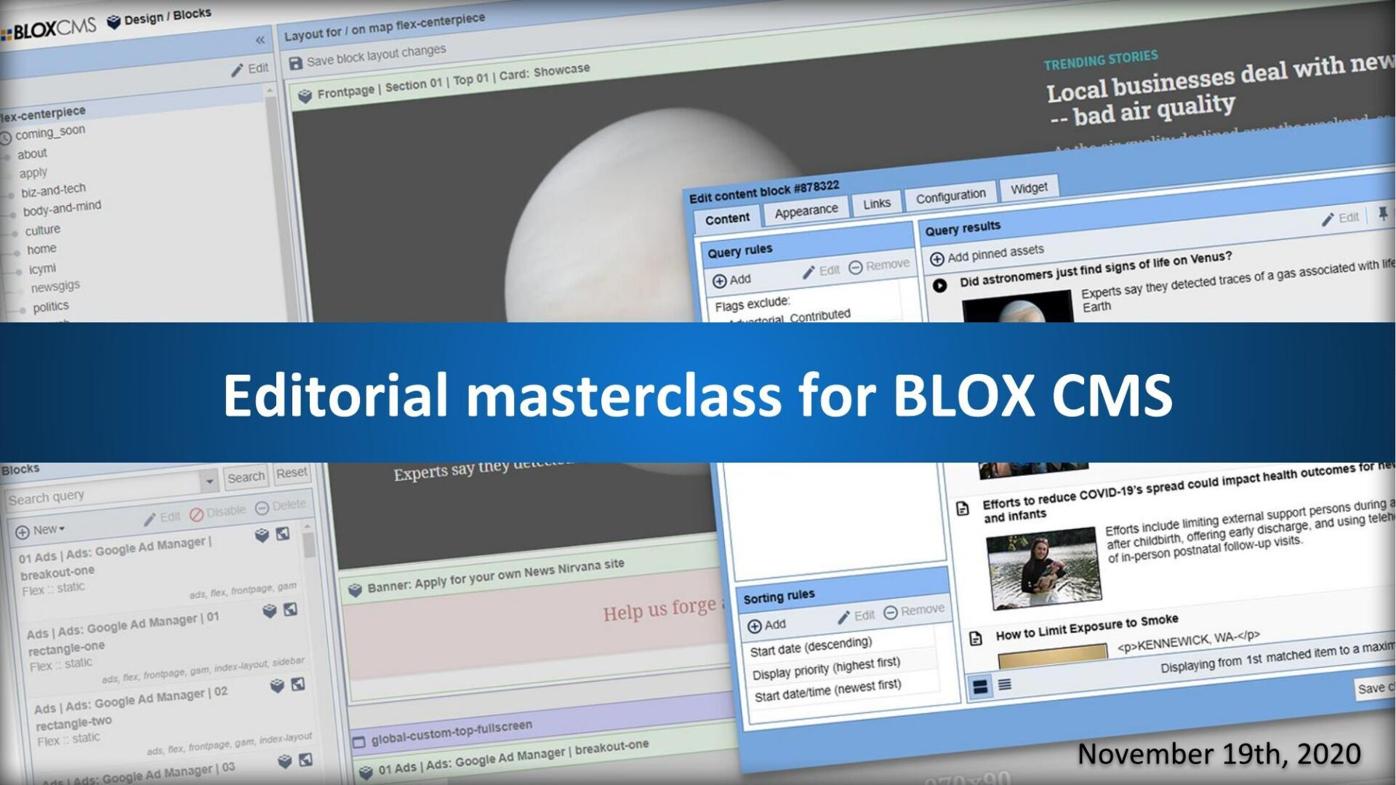 Webinar slide deck: Editorial masterclass for BLOX CMS