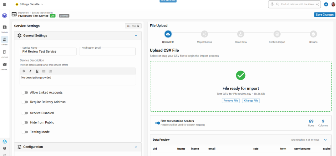 Services: Delimited Service Management – Full-Screen Detail View (BETA)