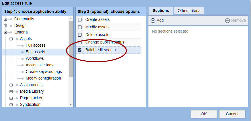 Batch edit permission