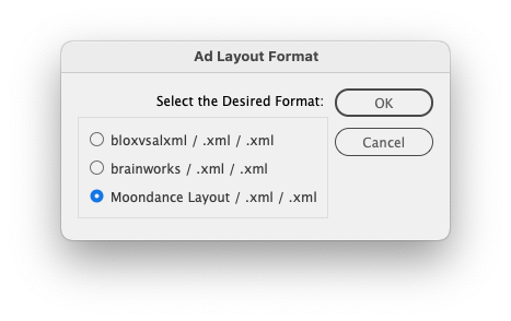 Select Ad Layout Format from Multiple Options