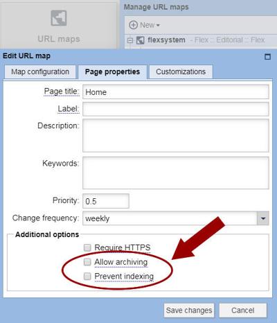 New robots.txt management in the URL panel