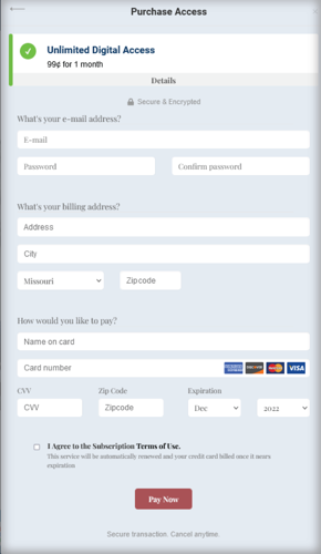 NPG one page payment