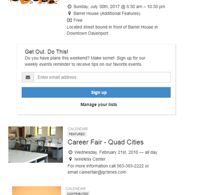 Calendar Utility Regions