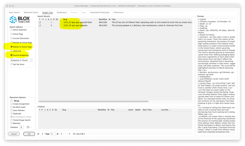 Budget View with Passive Budgeting