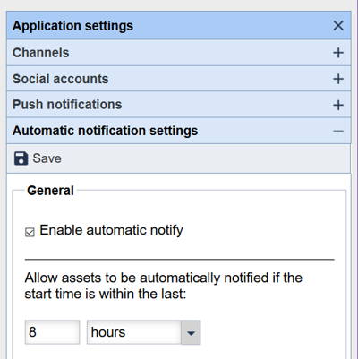 Automatic notification settings