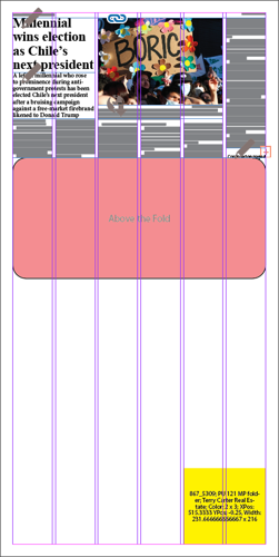 Page Location all columns blocked above causing the Location to shift down