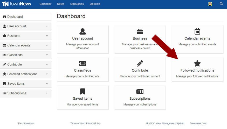 Followed notification management
