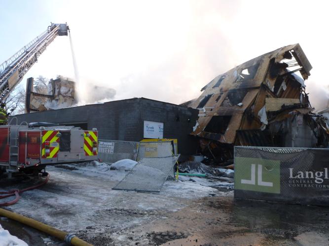 Fire torches fourstory apartment building under construction in