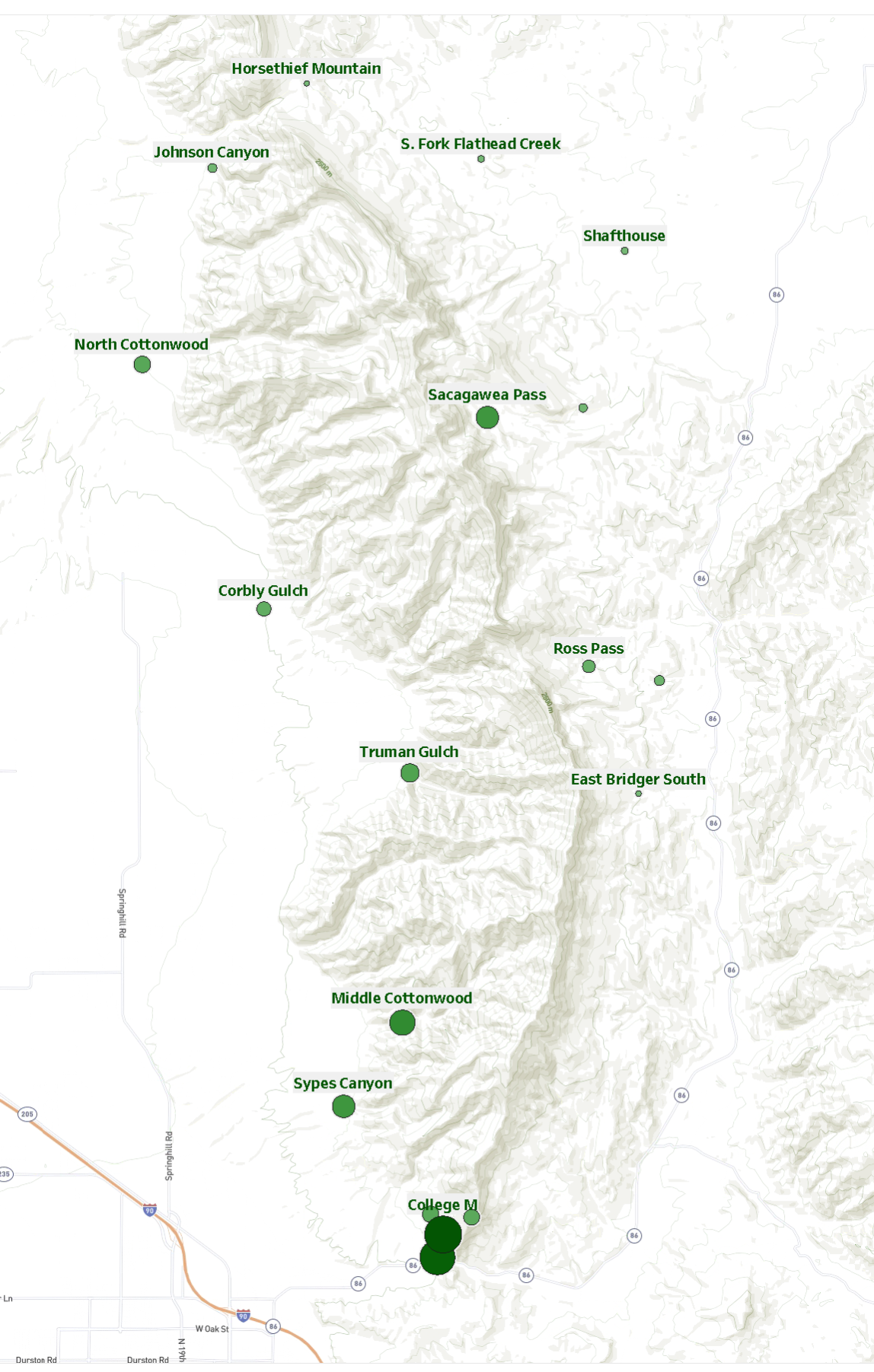Bridger Mountains trail use study