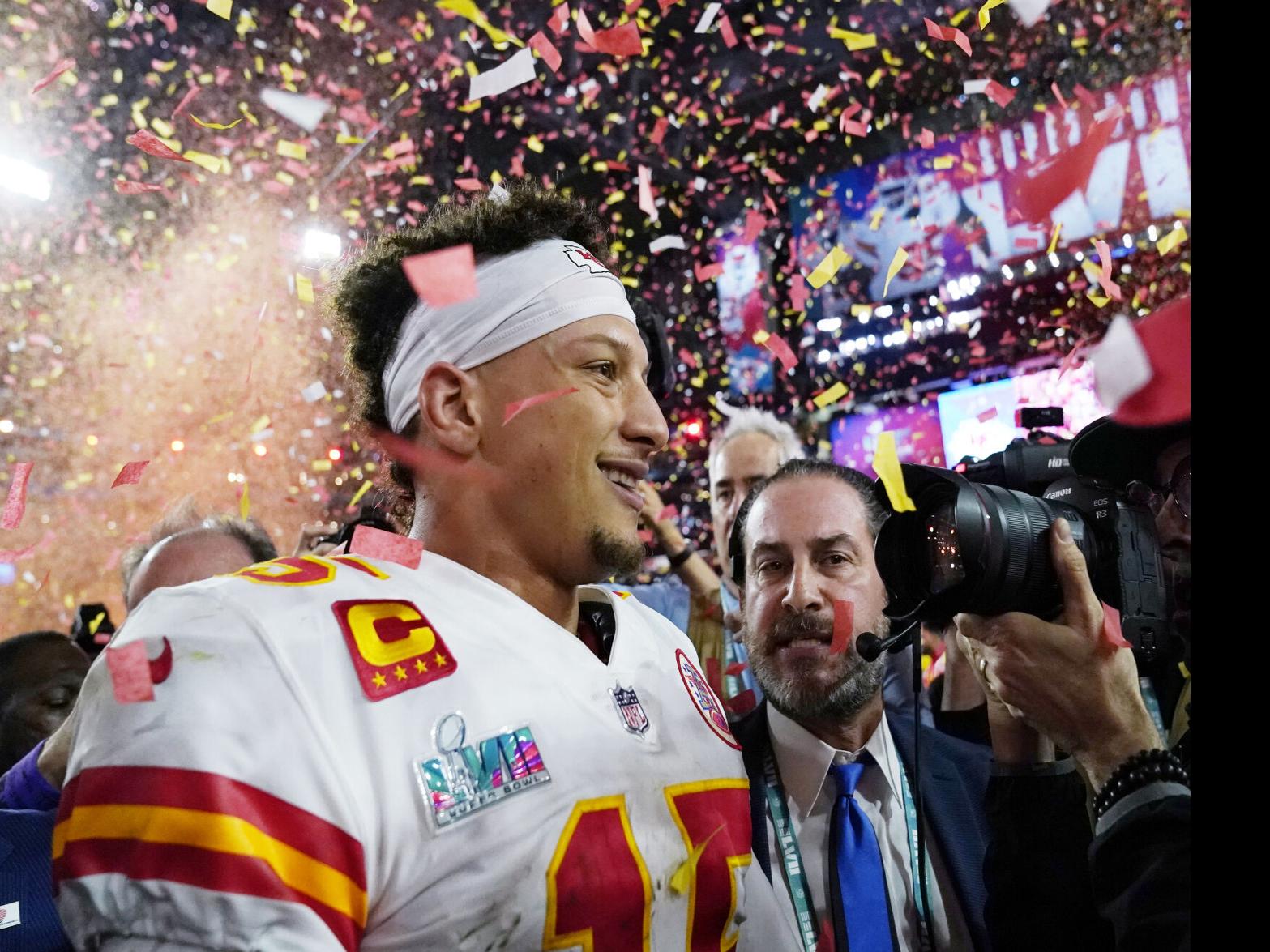 Patrick Mahomes celebrates sweet on-field moment after Super Bowl