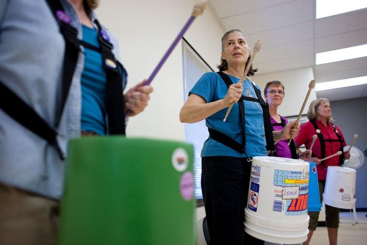Women S Bucket Drumming Group Creating Tight Knit Community News Bozemandailychronicle Com