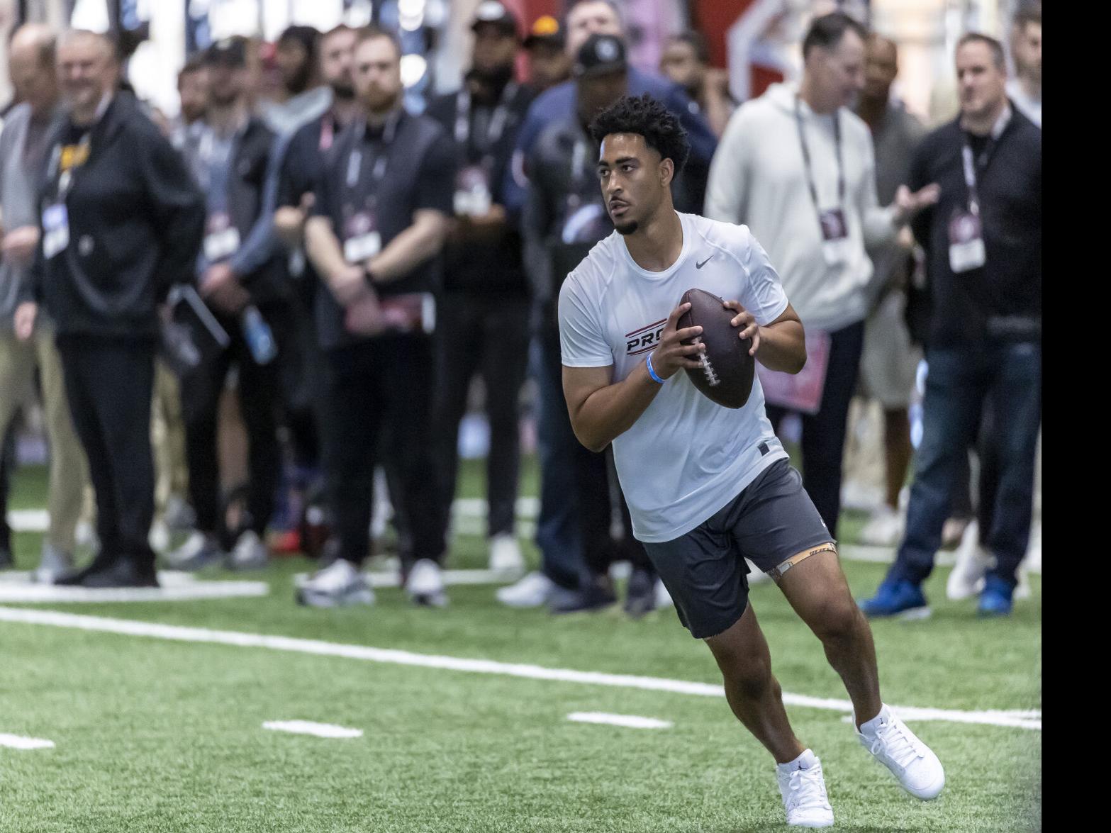 Alabama's Bryce Young throws for NFL teams at pro day, University