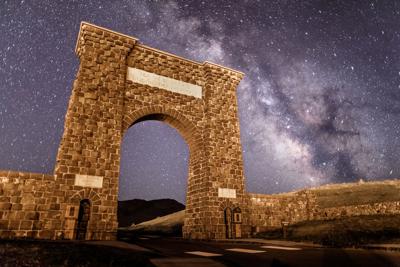 Milky Way rising over Roosevelt Arch 5.5.17