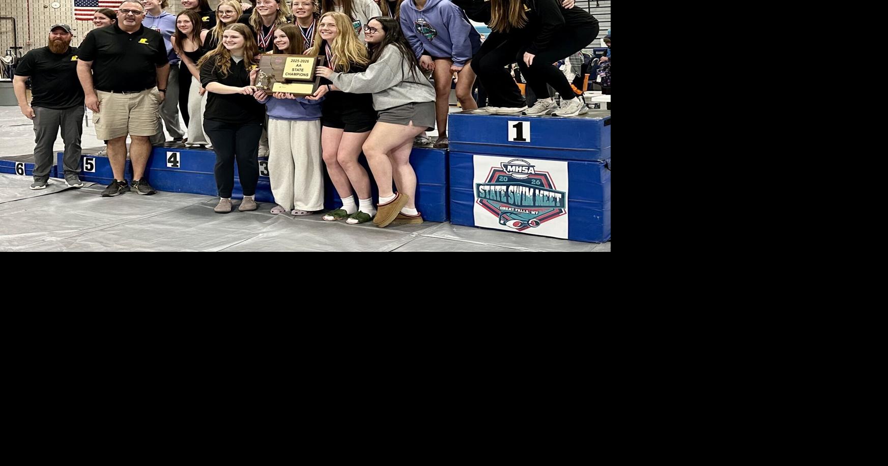 2025-26 Class AA girls swimming champions — Billings West Golden Bears