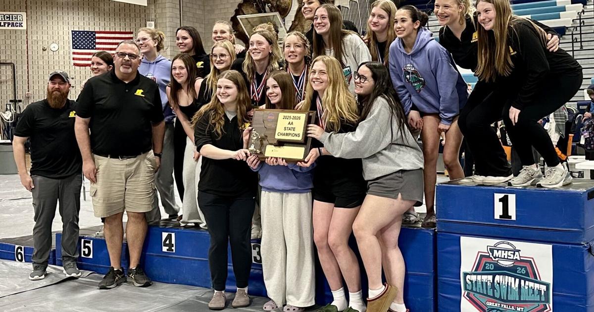 2025-26 Class AA girls swimming champions — Billings West Golden Bears
