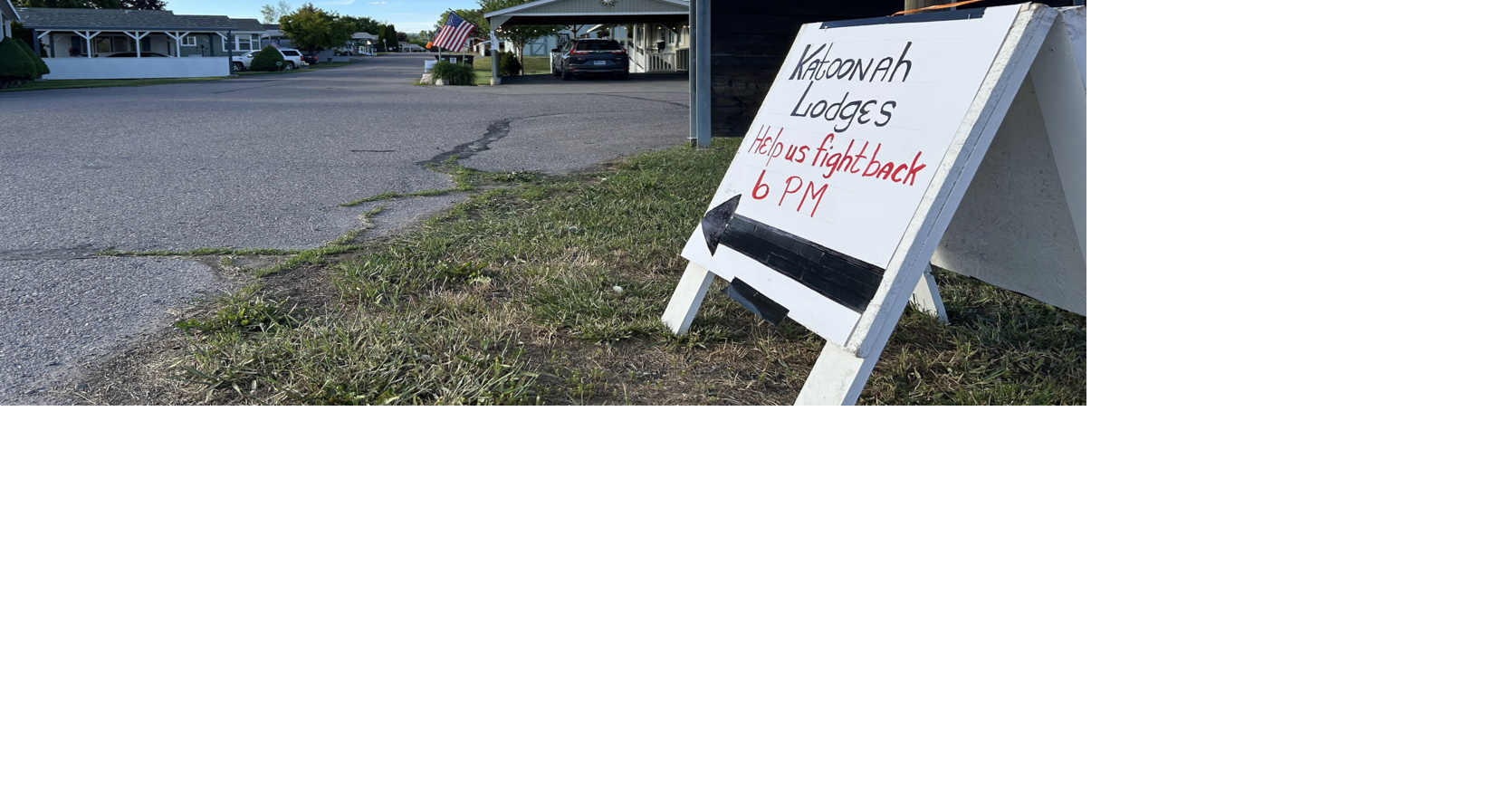 sign at the entrance of Katoonah Lodges mobile home park