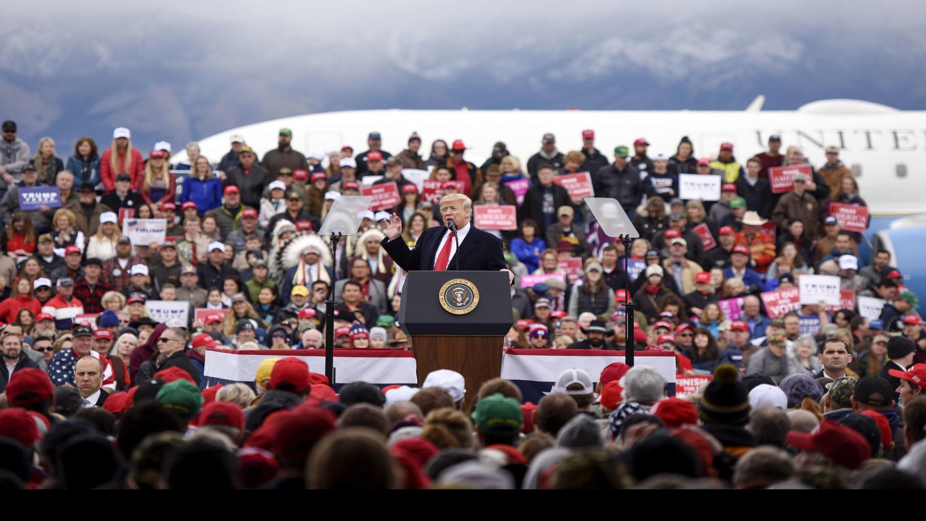 Trump Makes Final Pitch For Rosendale Gianforte At Airport Rally Politics Bozemandailychronicle Com